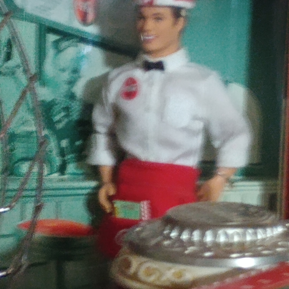 Retro Soda Jerk Doll with Red Apron